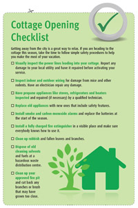 Cottage Opening Checklist