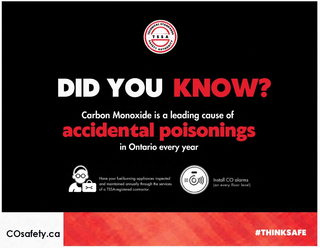 Did you know that carbon monoxide is a leading cause of accidental poisoning in Ontario every year. 